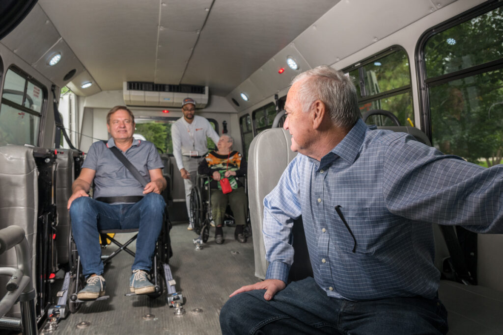 Seniors Getting Wheelchair Ride Service